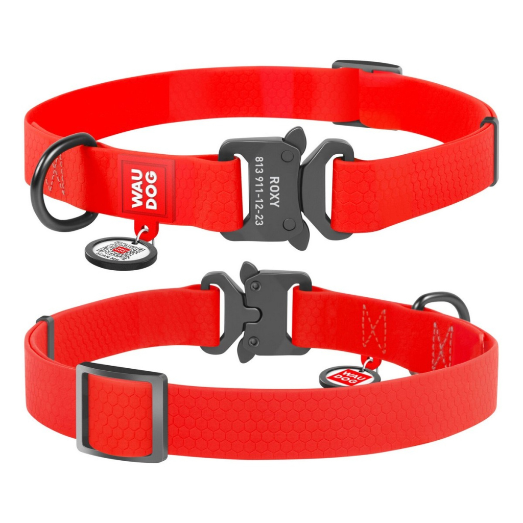 Нашийник для тварин WAUDOG Waterproof з QR паспортом S Ш 15 мм Д 23-35 см(червоний) (28003) - зображення 4