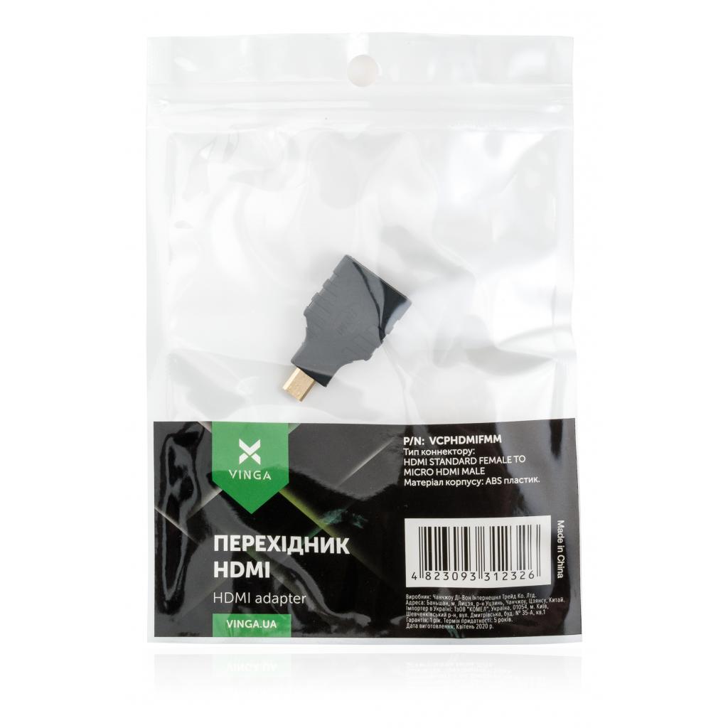 Перехідник HDMI AF to HDMI D (micro) AM Vinga (VCPHDMIFMM) - зображення 4