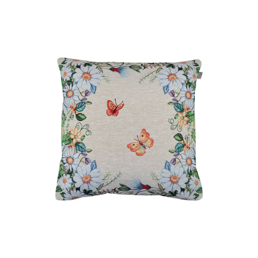 Наволочка Прованс декоративна гобеленова Alicia 45х45 Метелики і квіти (4823093430815) - зображення 1