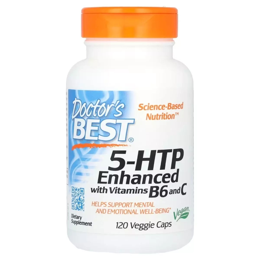 Амінокислота Doctor's Best 5-HTP (Гідрокситриптофан) з вітамінами B6 і C, 5-HTP with Vitamins B6&C, (DRB-00120) - зображення 1