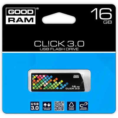 USB флеш накопичувач Goodram 16GB CLICK Black USB 3.0 (PD16GH3GRCLKR9) - зображення 5