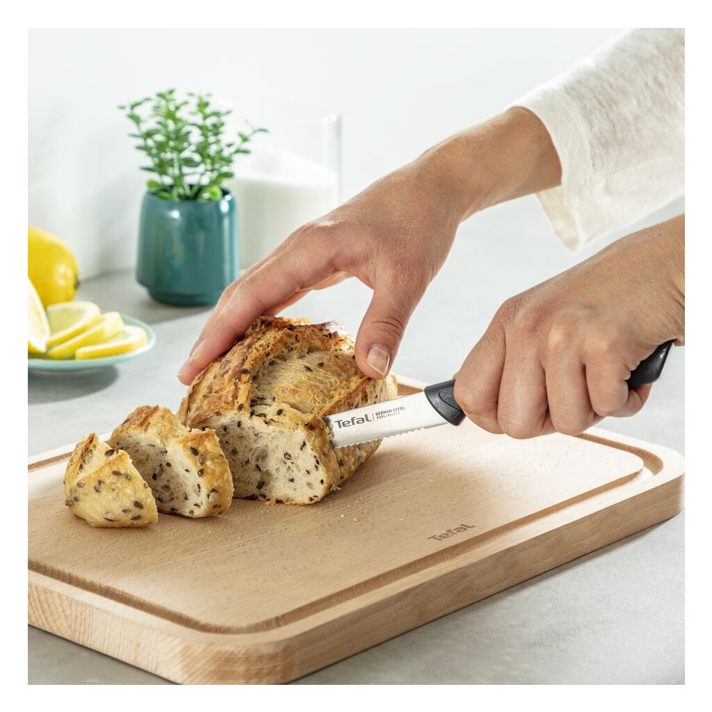 Кухонний ніж Tefal ColorFood зубчастий 10 см Чорний (K2731304) - зображення 7