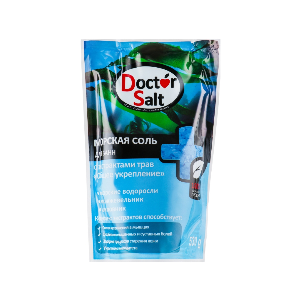 Сіль для ванн Doctor Salt з екстрактами трав Загальне зміцнення 530 г (4820091145338) - зображення 1