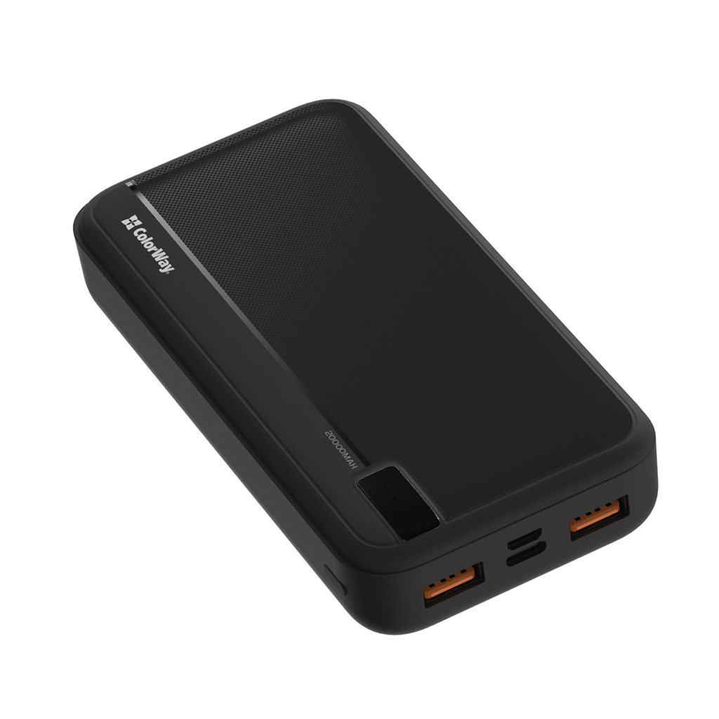 Батарея універсальна ColorWay 20 000 mAh PD/22.5W, QC/3.0, black (CW-PB200LPA4BK-PD) - зображення 1