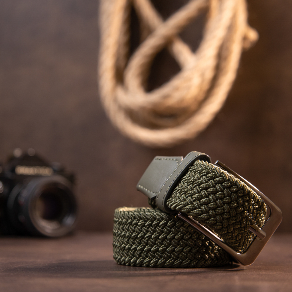 Ремінь Vintage Текстильний чоловічий Оливковий (20527) - зображення 8