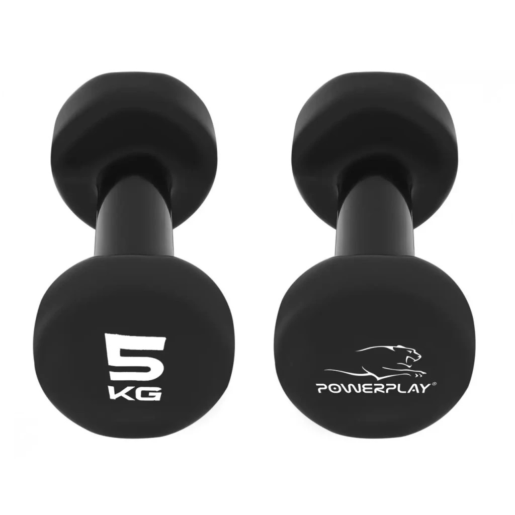 Гантель PowerPlay вінілові 4125 Achilles 2 х 5 кг Чорні (PP_4125_5kg_2in) - зображення 7