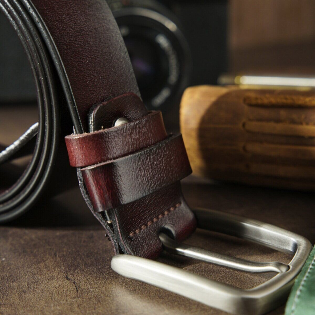 Ремінь Vintage Чоловічий із затемненою пряжкою механіка Коричневий (20315) - зображення 8