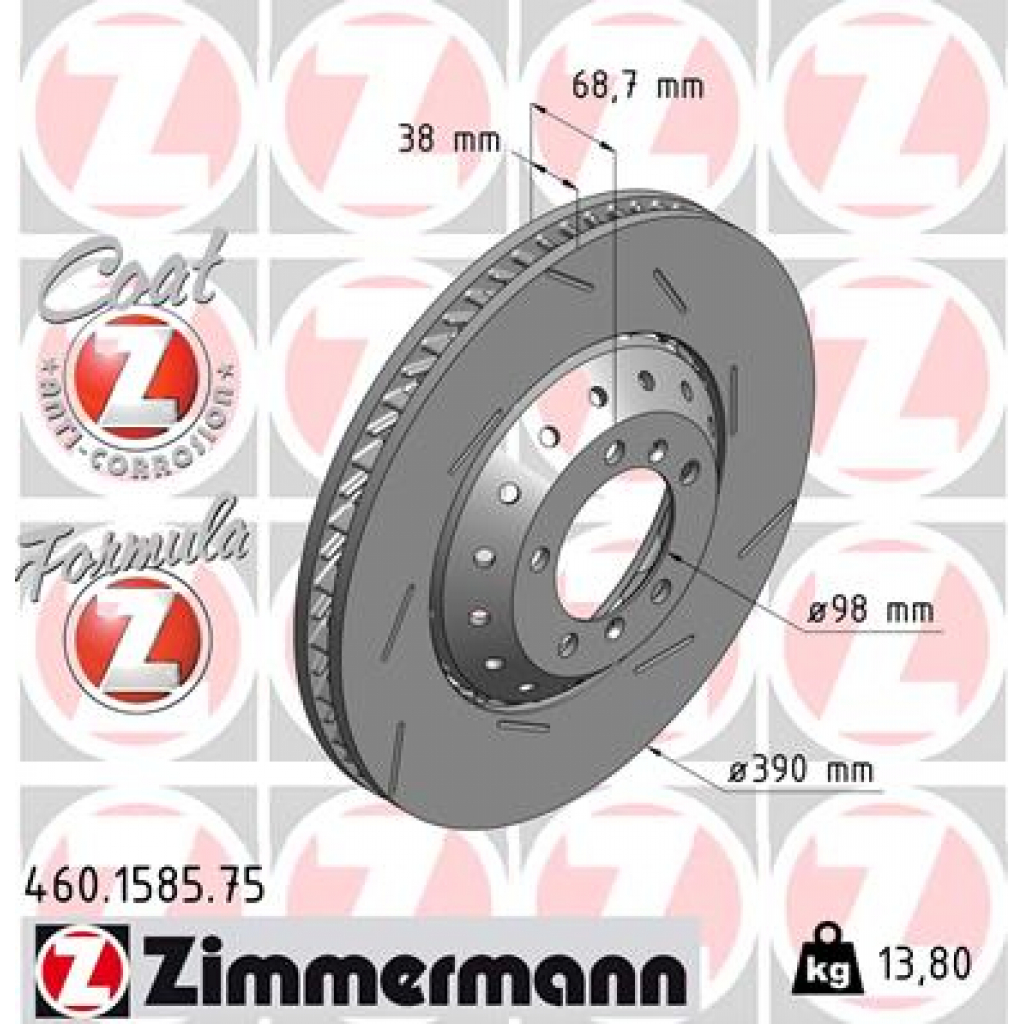Гальмівний диск ZIMMERMANN 460.1585.75 - зображення 1