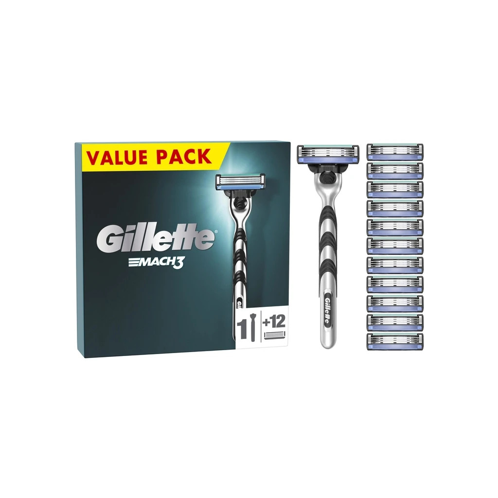 Бритва Gillette Mach3 з 12 змінними картриджами (7702018425853) - изображение 1