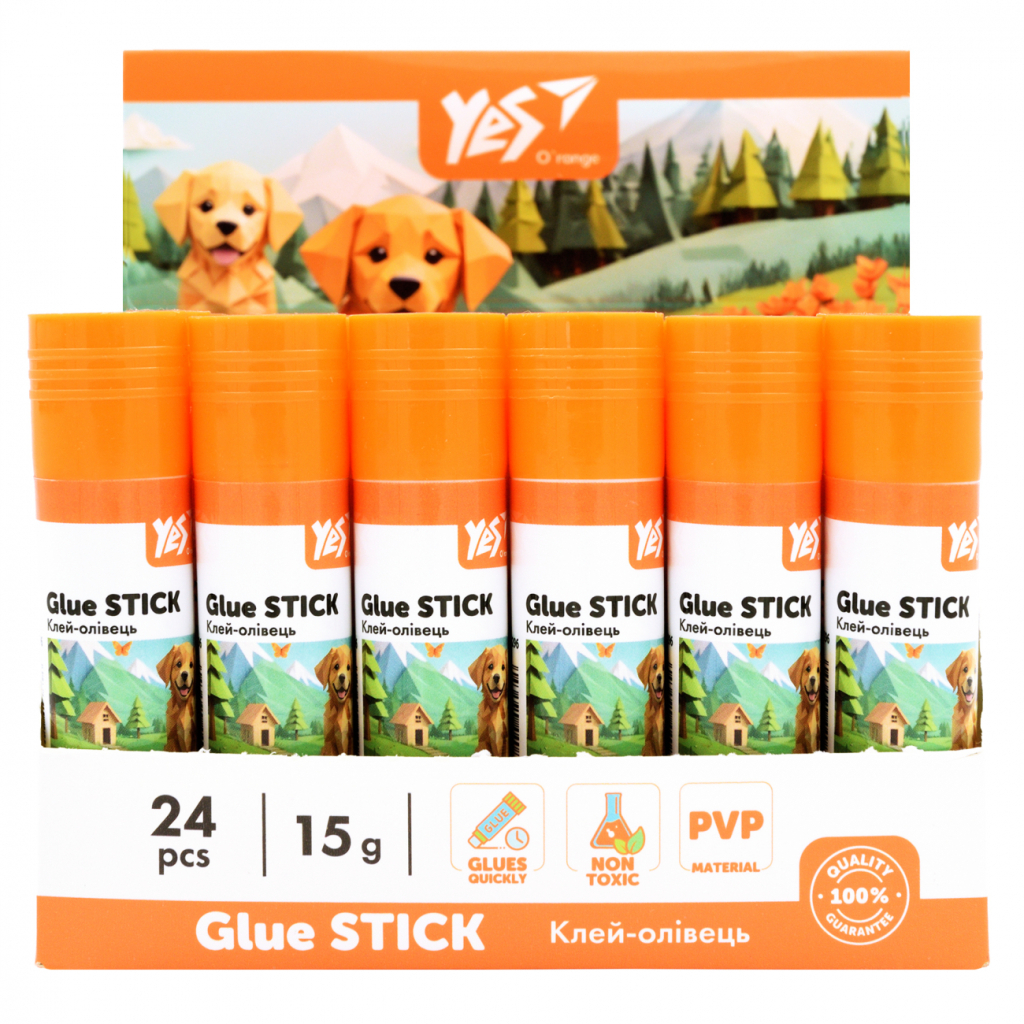 Клей Yes олівець PVA Orange Line 15г (320296) - изображение 2