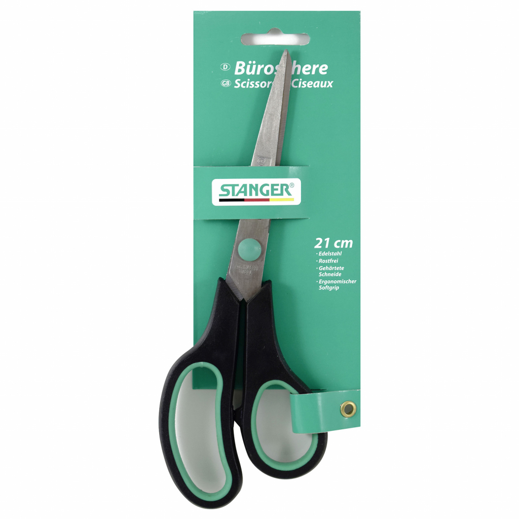 Ножиці Stanger 210мм, чорні з зеленим (340101) - зображення 1