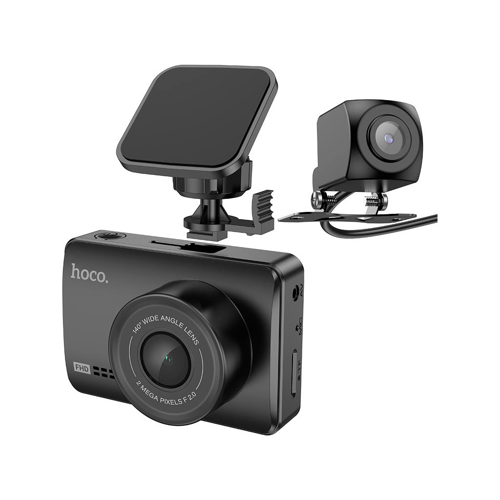 Відеореєстратор HOCO DV3 Driving recorder with display dual-channel Black (6942007608183) - зображення 2