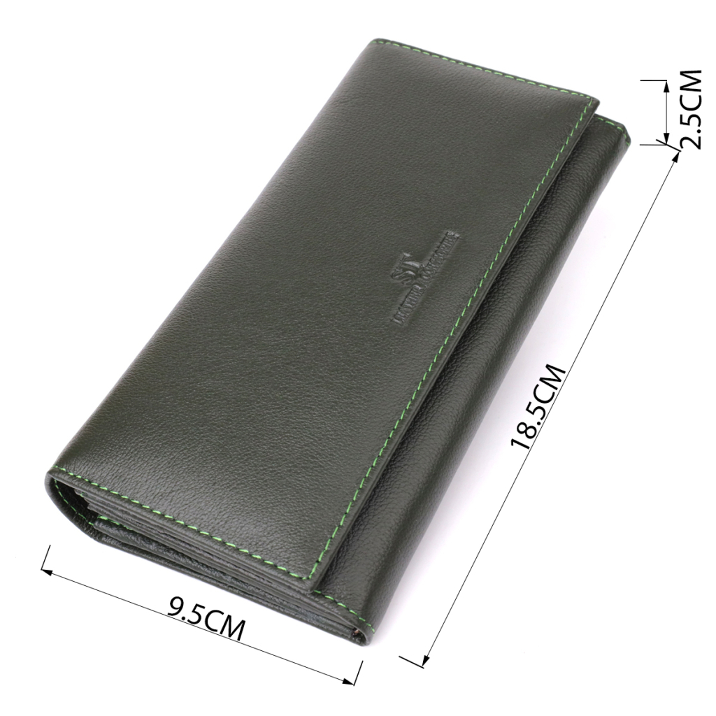 Гаманець ST Leather З натуральної шкіри Зелений (23067) - изображение 3