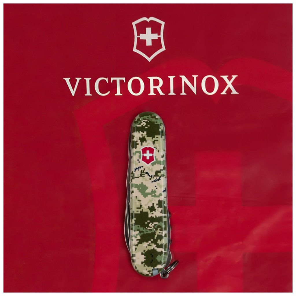 Ніж Victorinox Huntsman Army 91 мм Піксель + Лого (1.3713.3_W3941p) - зображення 9
