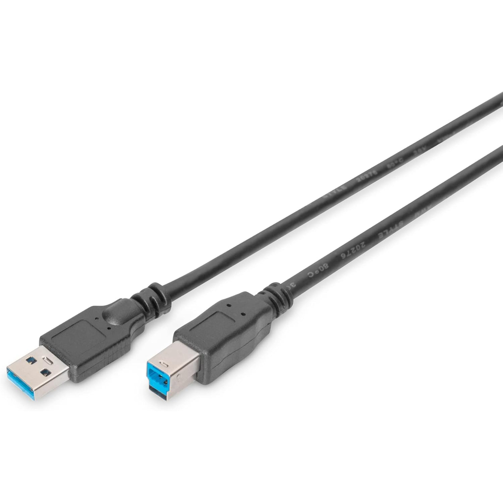 Дата кабель USB 3.0 AM/BM 1.8m black Digitus (AK-300115-018-S) - зображення 1