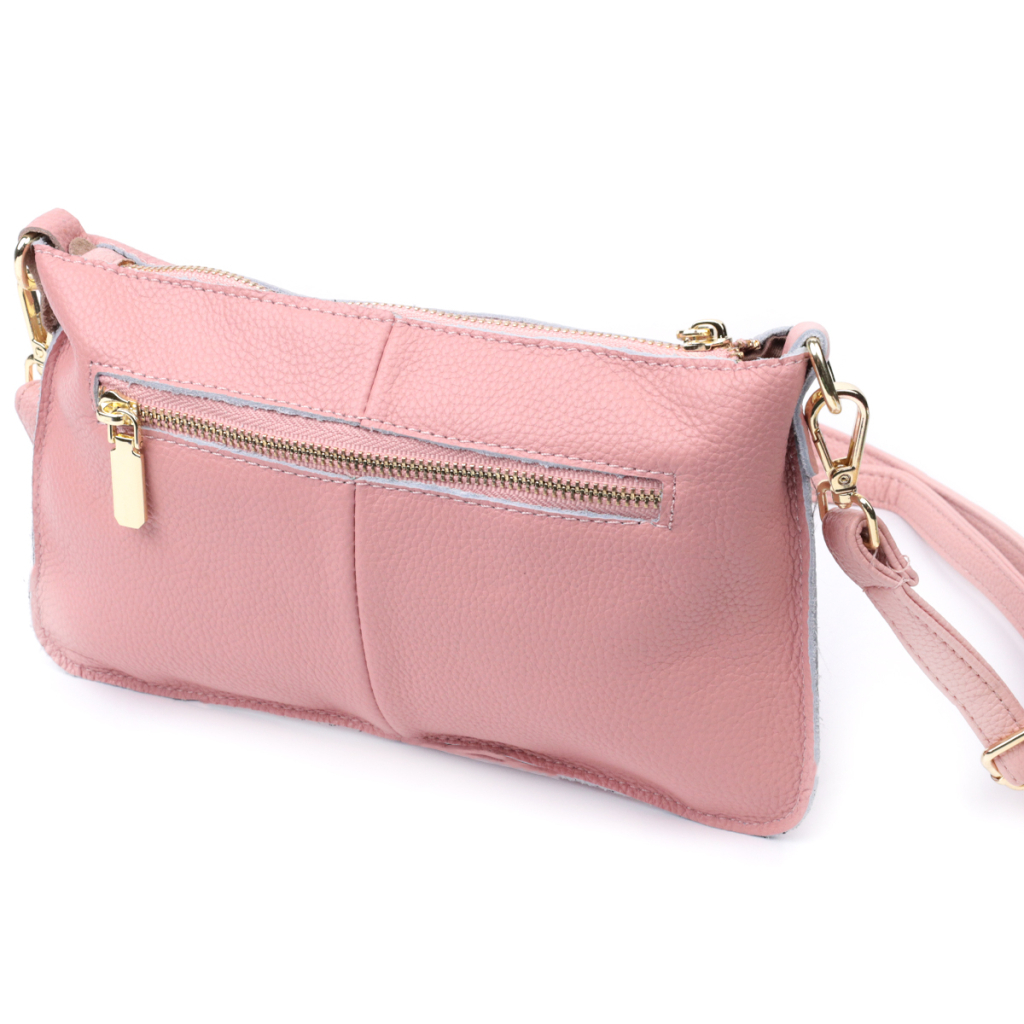 Сумка Vintage Жіноча з двома ременями з натуральної шкіри Рожева (22644) - зображення 2