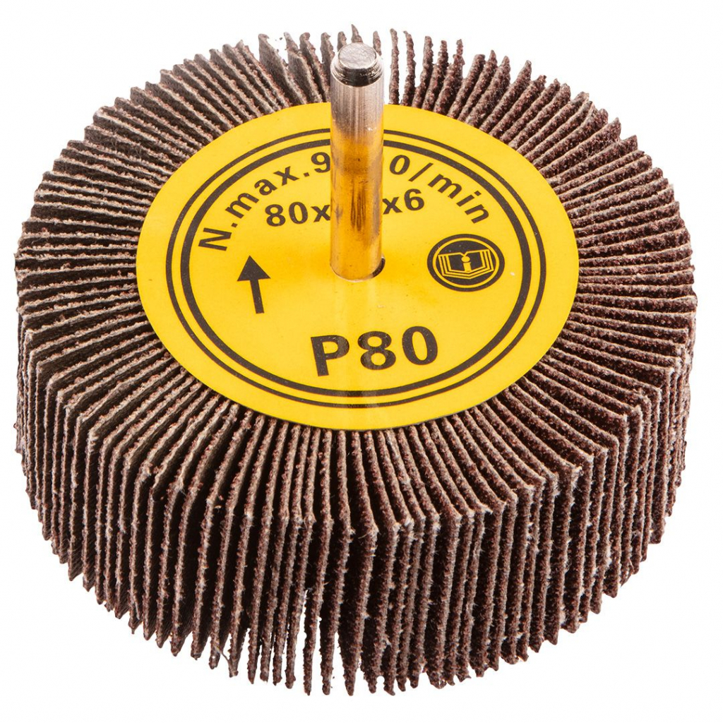 Круг зачистний Graphite пелюсткові з хвостовиком, 80 x 30 мм, K80 (55H762) - зображення 1