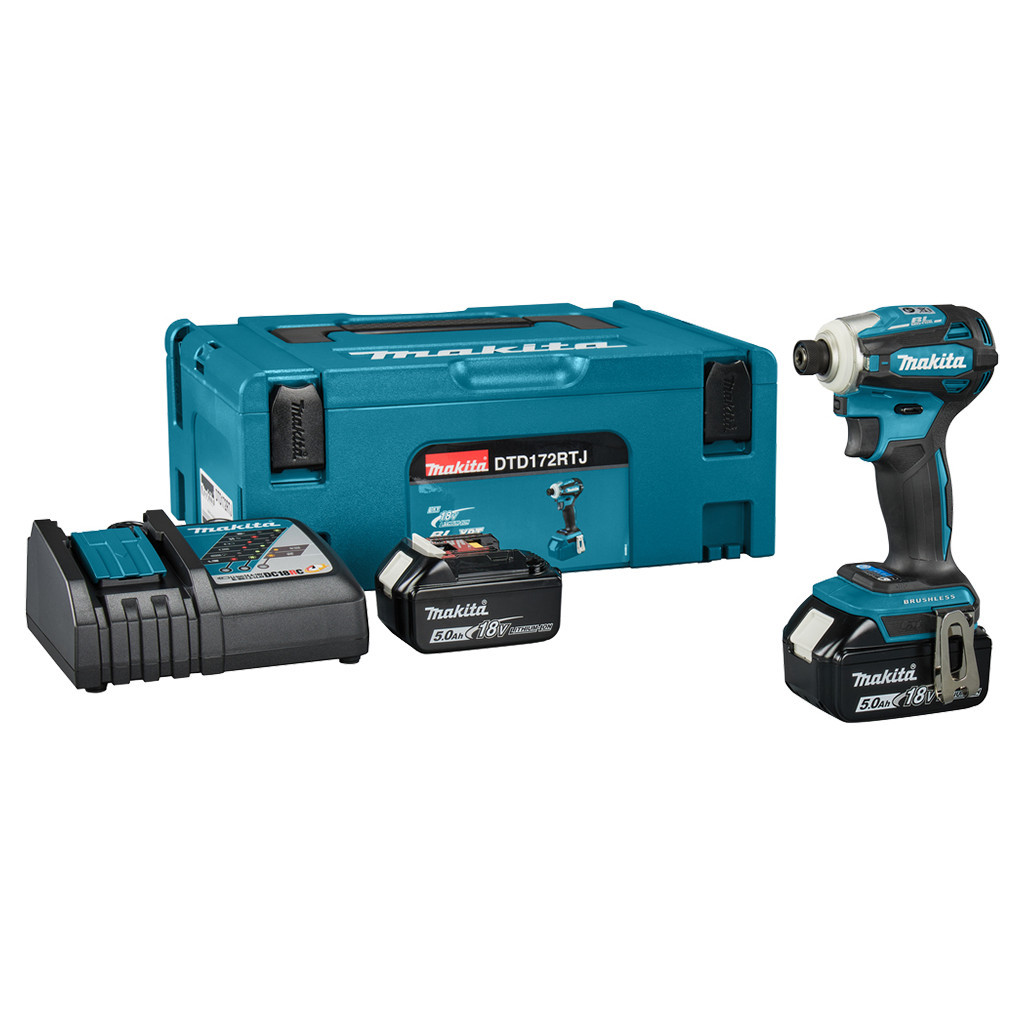 Шуруповерт Makita LXT, 18V, 2x5Ah, 180Нм, MakPac (DTD172RTJ) - зображення 1
