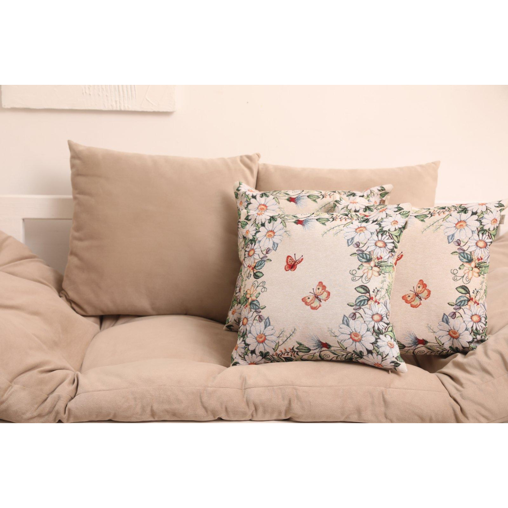 Подушка Прованс гобеленова декоративна Alicia метелики та квіти 45х45 см (021823) - зображення 8