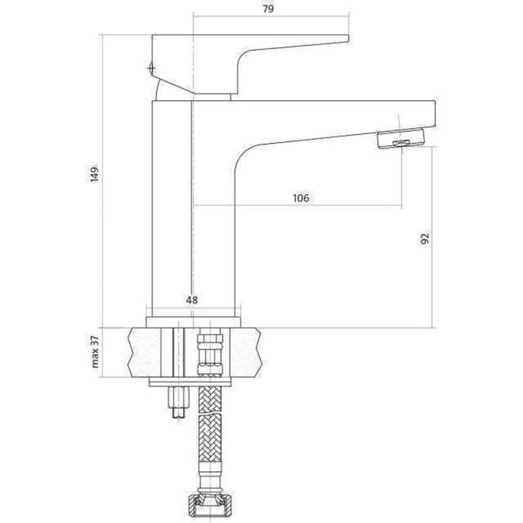 Змішувач Cersanit VIGO для умив. з дон.клапаном click-clack (S951-146) - зображення 2