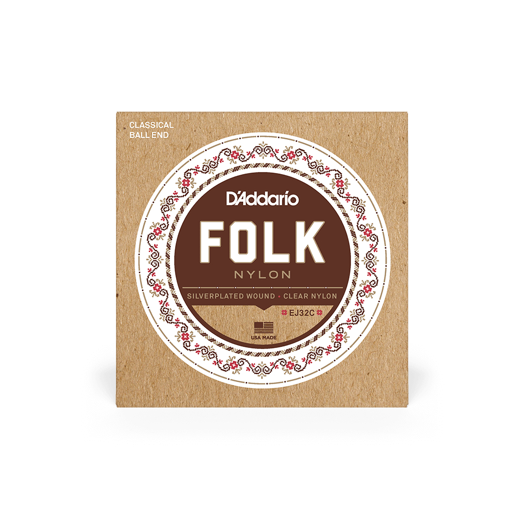 Струни для гітари D'Addario Folk Nylon Ball End Silver Wound / Clear Treble (EJ32C) - зображення 1