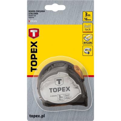 Рулетка Topex сталева стрічка 3 м x 16 мм, магніт (27C373) - зображення 2