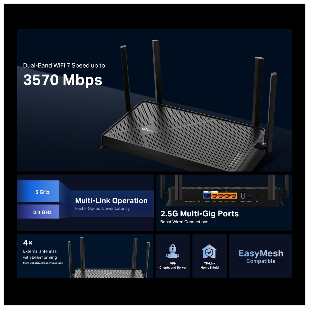 Маршрутизатор TP-Link Archer BE230 (ARCHER-BE230) - зображення 5