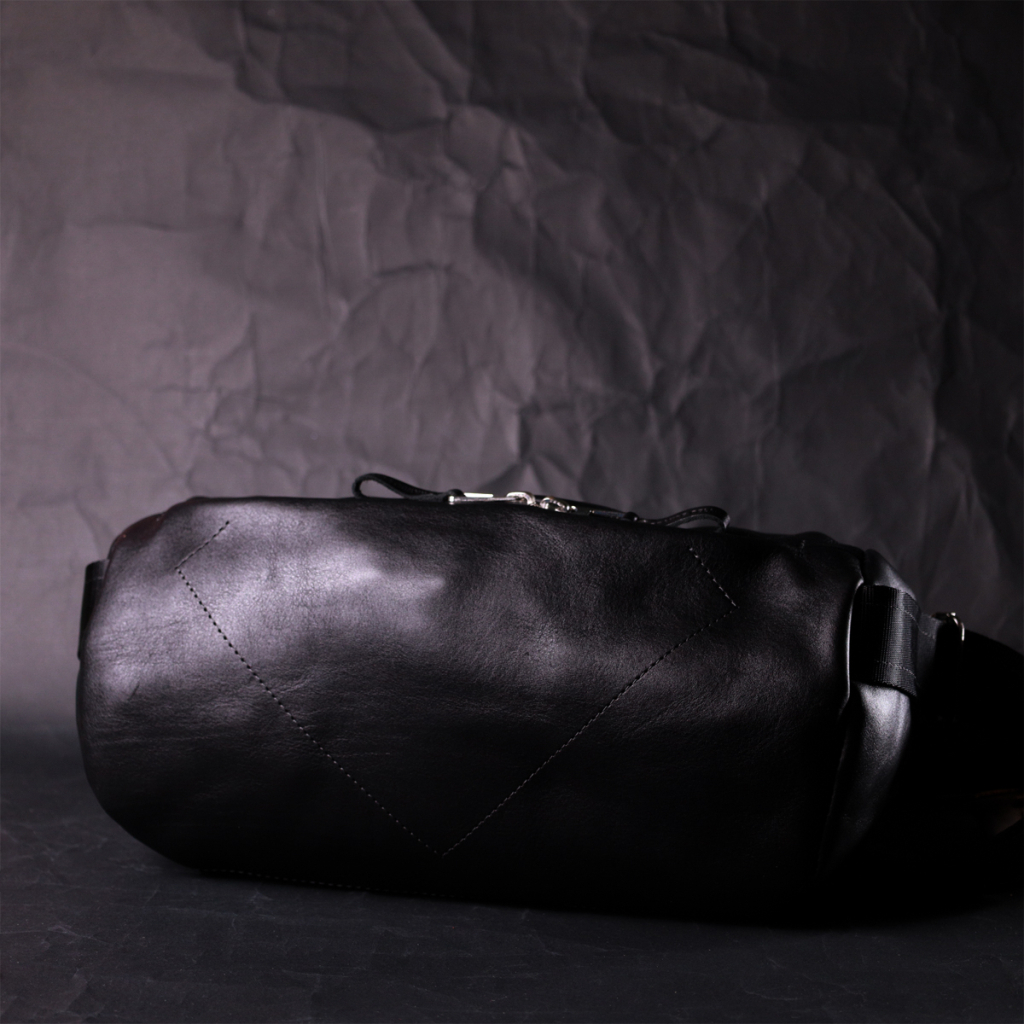 Сумка Grande Pelle Через плече з натуральної шкіри Чорна (11649) - зображення 9