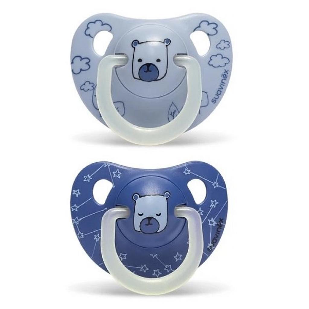 Пустушка Suavinex Ведмедик нічна 6-18 міс 2 шт (304523) - зображення 1
