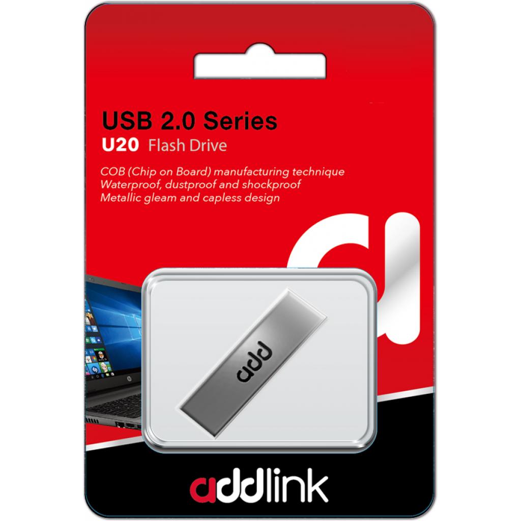 USB флеш накопичувач AddLink 64GB U20 Titanium USB 2.0 (ad64GBU20T2) - зображення 3