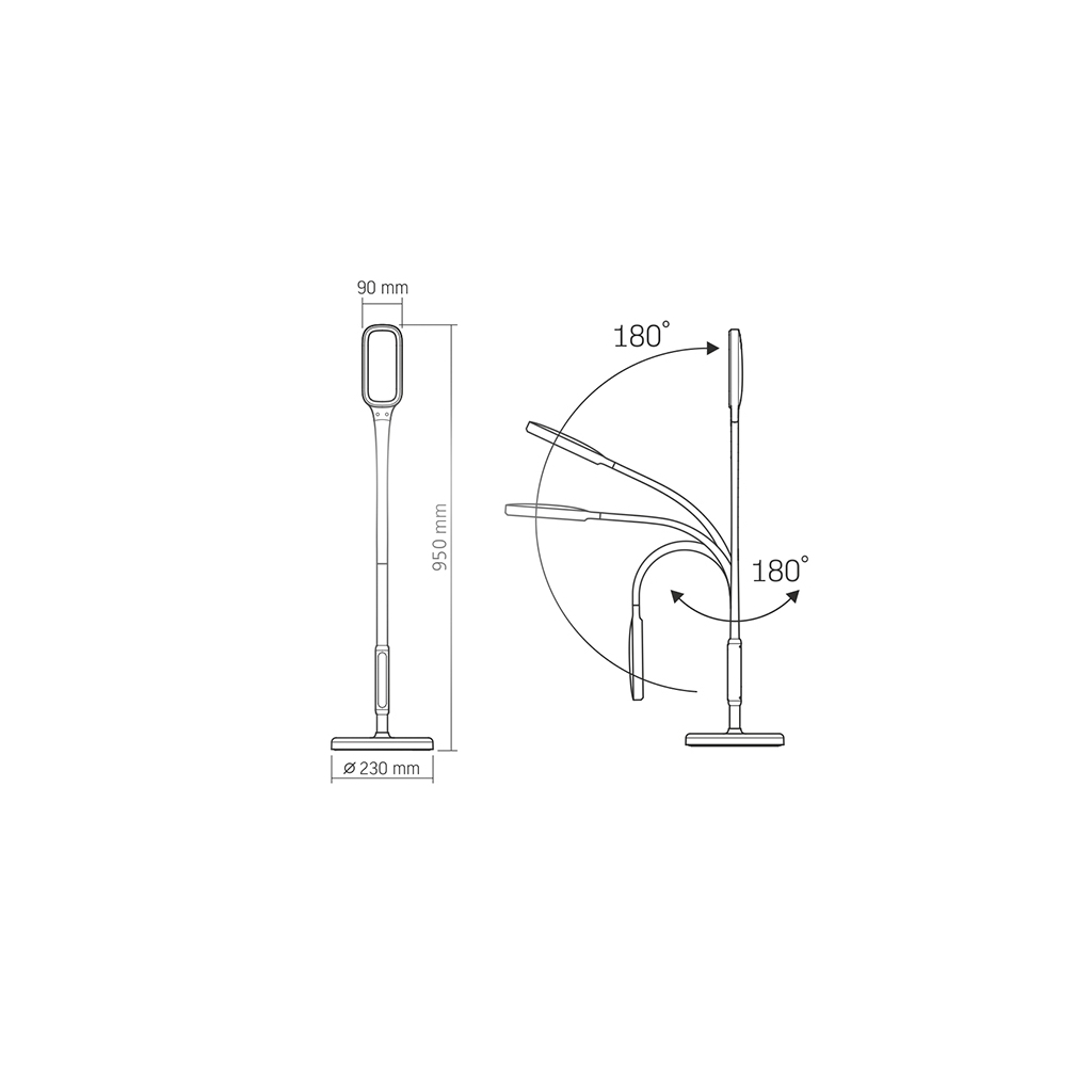 Торшер Videx LED торшер підлоговий білий14W 3000-5500K 220V (VL-TF07W) - изображение 7