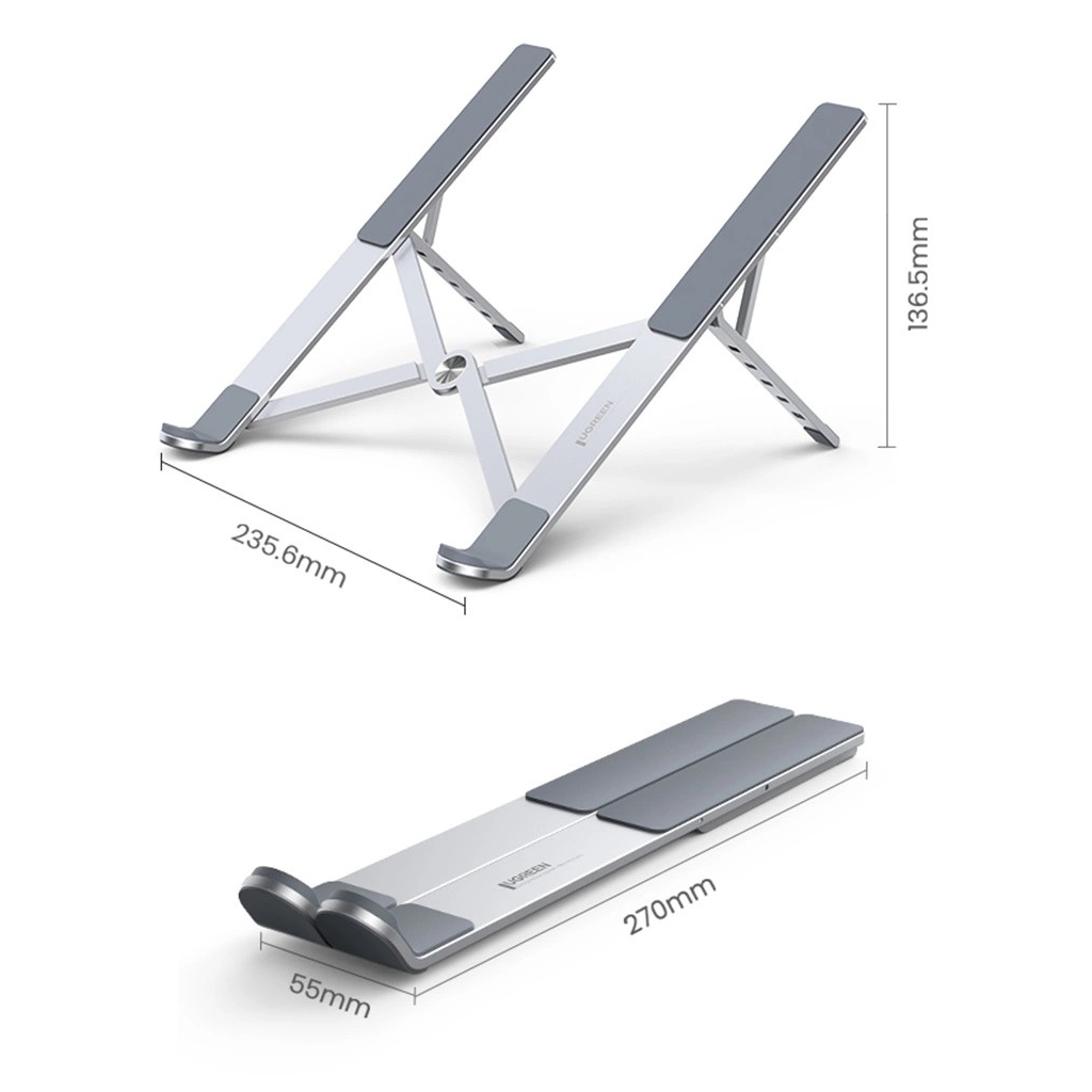 Підставка до ноутбука Ugreen LP451 Foldable Holder for Laptop Silver (40289) - изображение 6