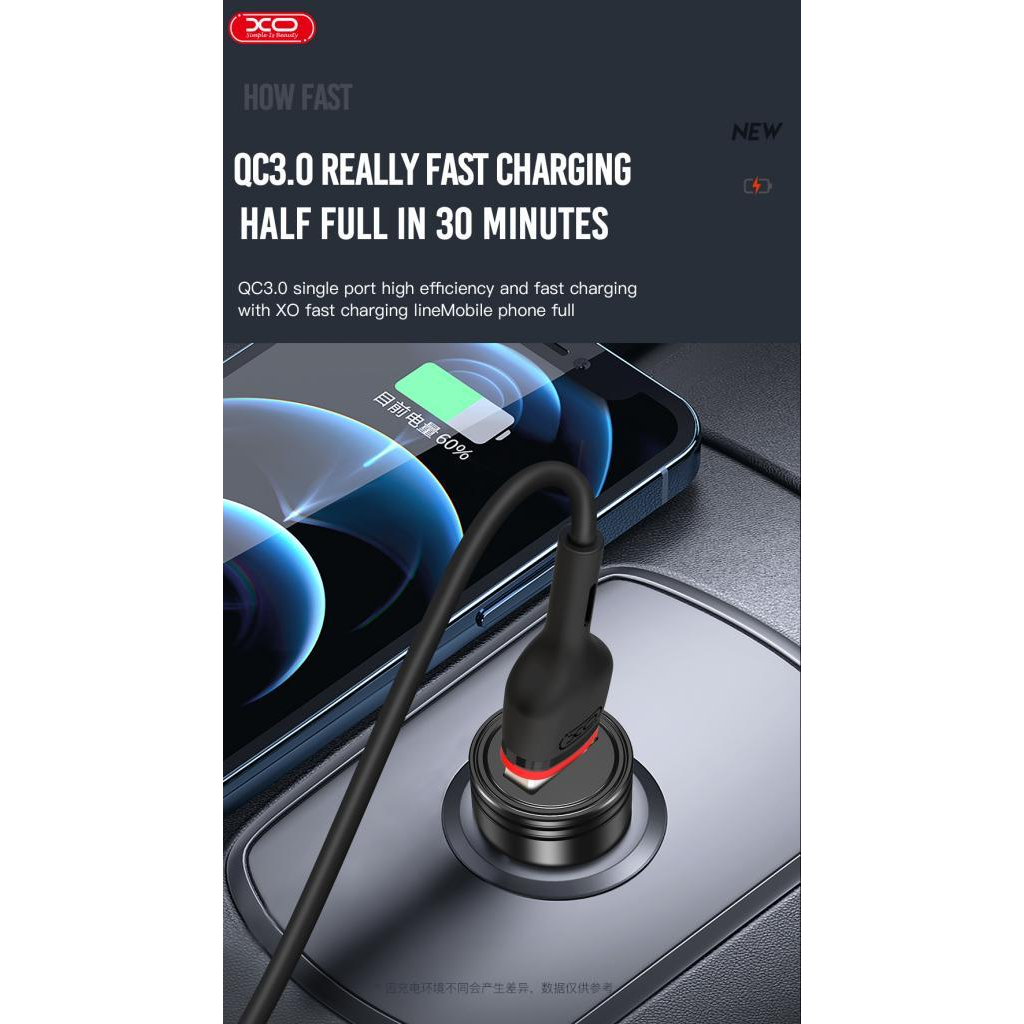 Зарядний пристрій XO USB QC3.0 black (CC39-BK) - зображення 6