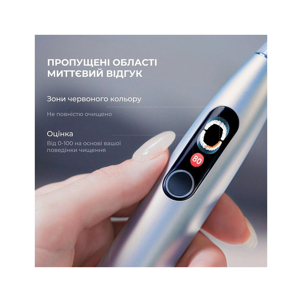 Електрична зубна щітка Oclean X Plus Pro Digital Silver (6970810556179) - зображення 4