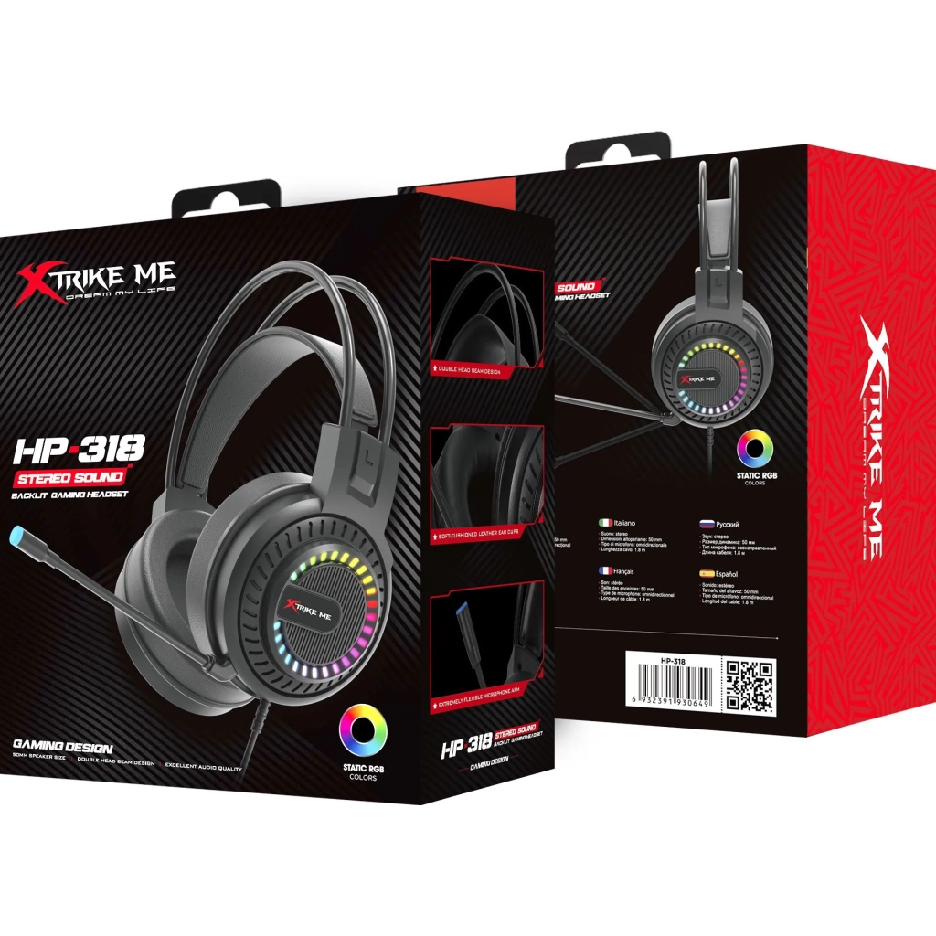 Навушники Xtrike ME HP-318 RGB Black (HP-318) - зображення 5