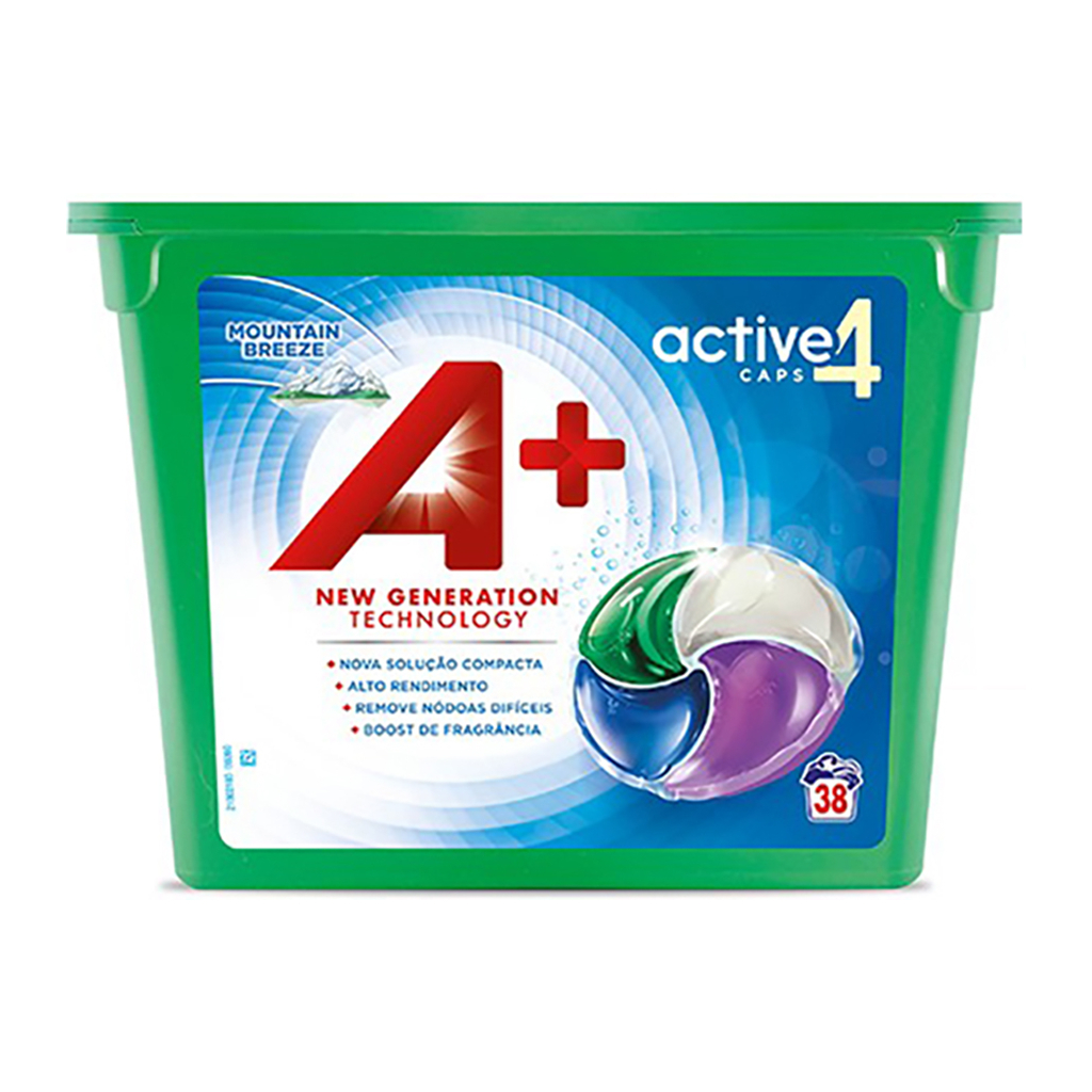 Капсули для прання A+ Mountain Breeze 4 в 1 38 шт. (8435495818595) - зображення 1