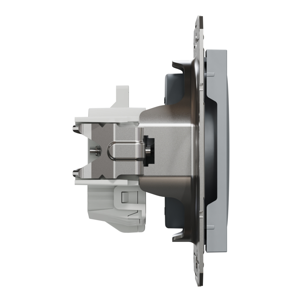 Розетка Schneider Electric ASFORA без заземлення сталь (EPH3000162) - изображение 3