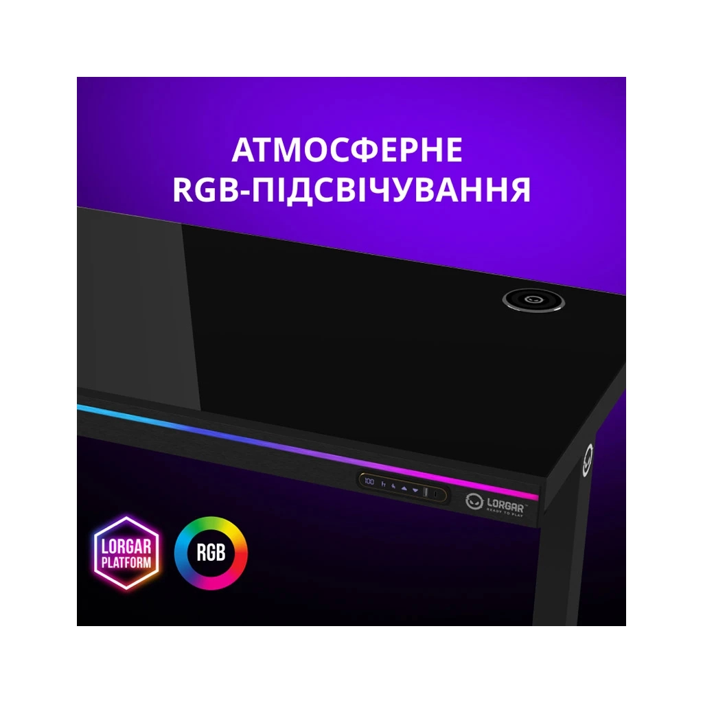Комп'ютерний стіл Lorgar PRO 80G Glass Black (LRG-DP80G) - изображение 11
