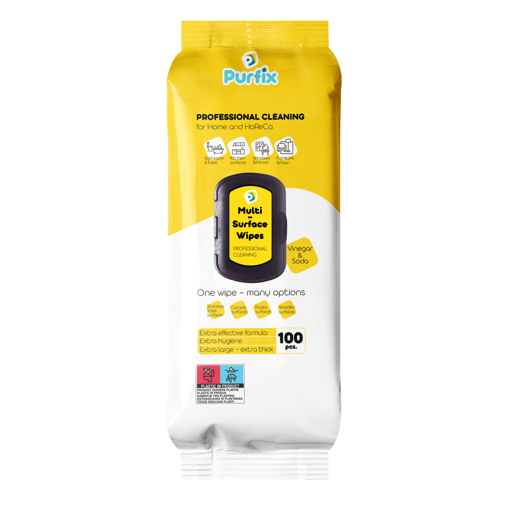 Серветки для прибирання Purfix Вологі Універсальні 100 шт. (4820207591783) - зображення 1