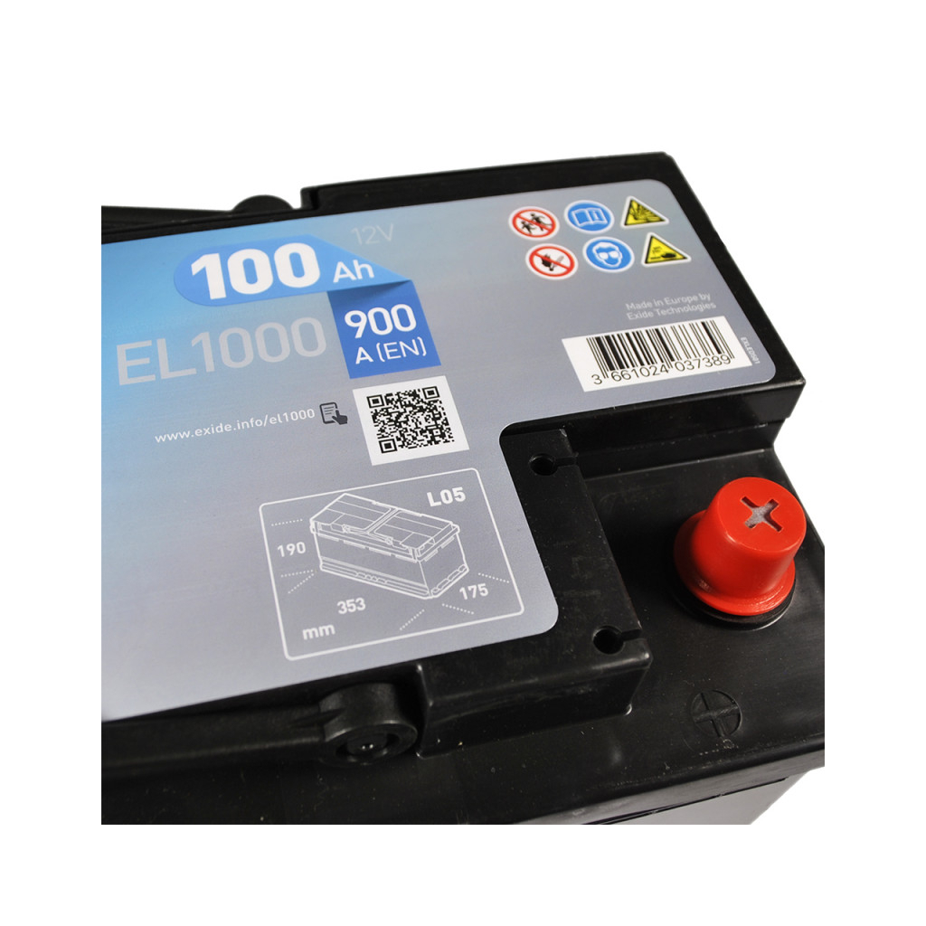 Акумулятор автомобільний EXIDE START-STOP EFB 100A (EL1000) - изображение 4