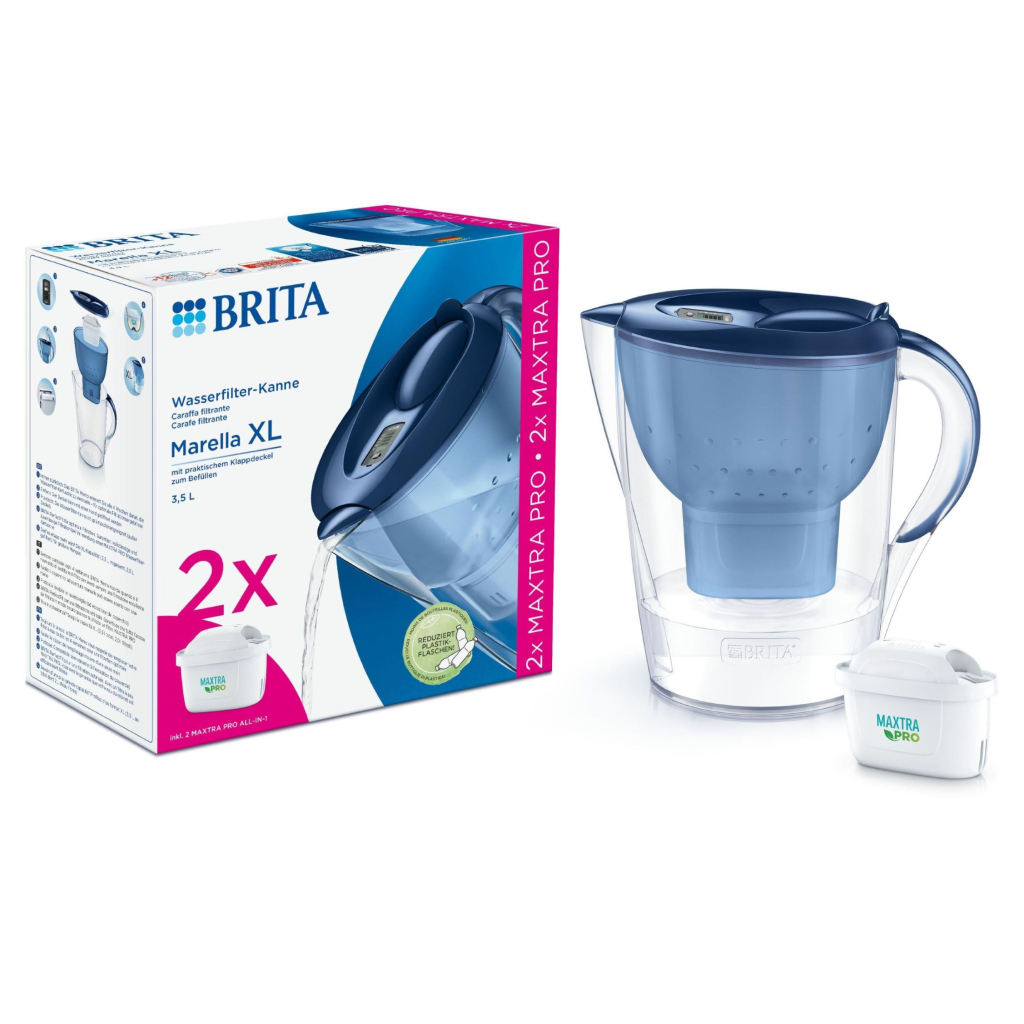 Фільтр-глечик Brita Marella XL Memo MXPro 3.5л (2л води) з фільтр-картриджем 2шт, синій (1052786) - изображение 5
