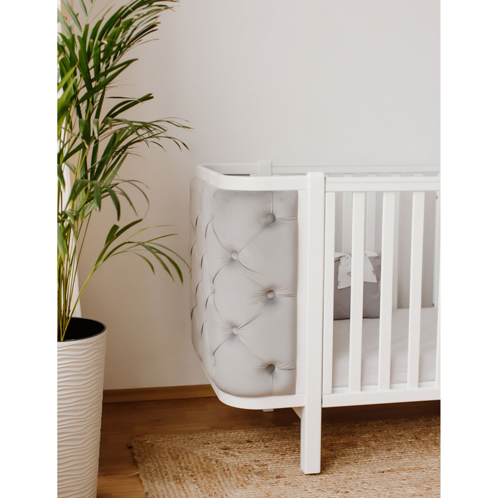 Ліжечко Angelo Luna гудзики сіре (велюр) 120х60 (12012) - зображення 8