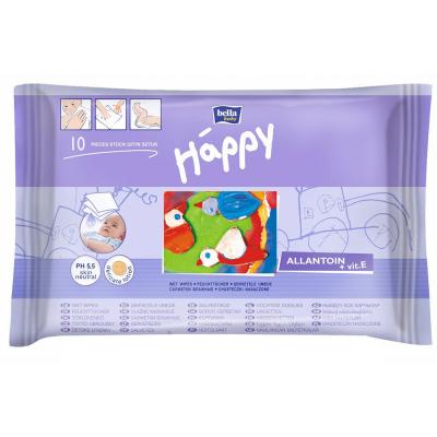Дитячі вологі серветки Bella Baby Happy з вітаміном Е для догляду за шкірою немовлят 10 шт (5900516420673) - зображення 1