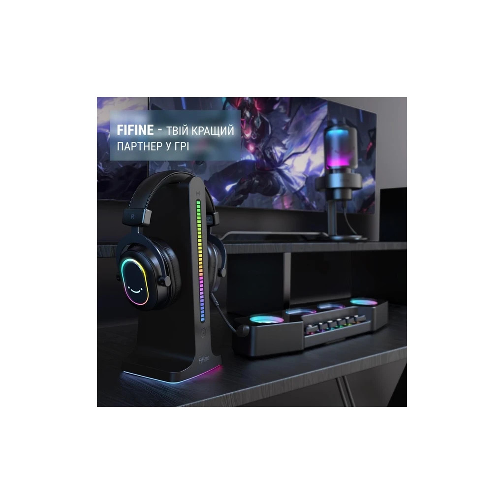 Навушники Fifine H6 RGB 7.1 Black - зображення 2