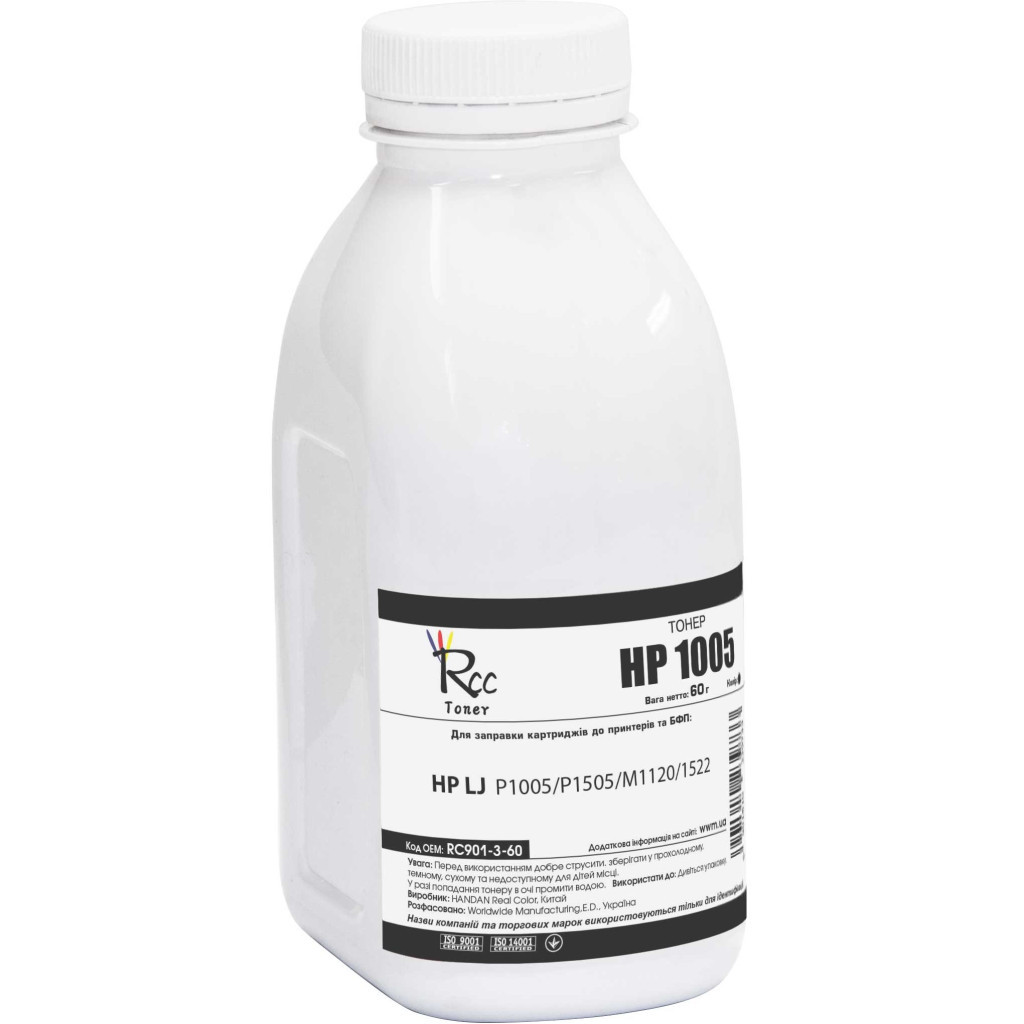 Тонер HP LJ P1005/P1505/M1120/1522, 60г Black RC (RC901-3-60) - зображення 1