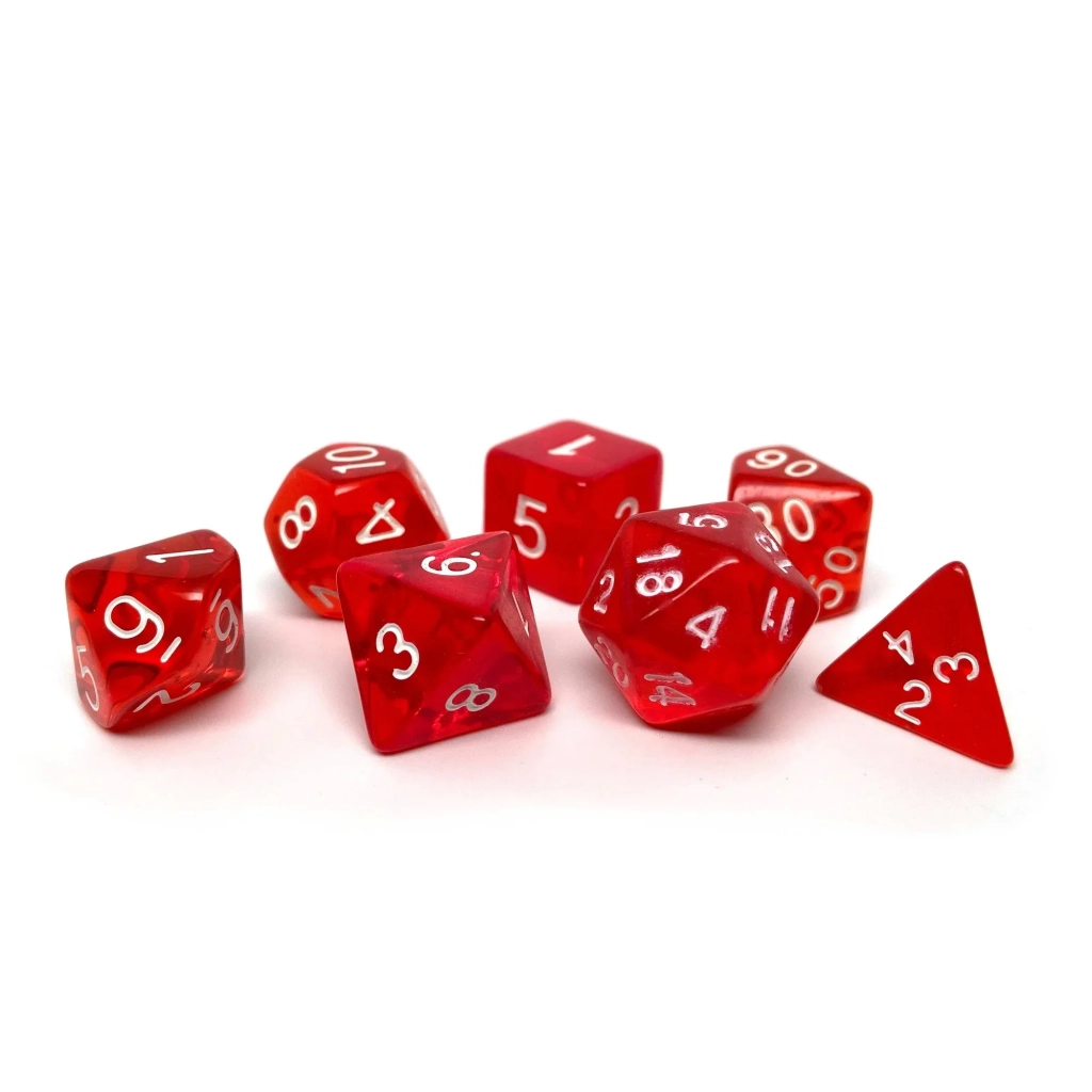 Набір кубиків для настільних ігор Games 7 Days Transparent 7 Dice Set - Red (g7dtran02) - изображение 2