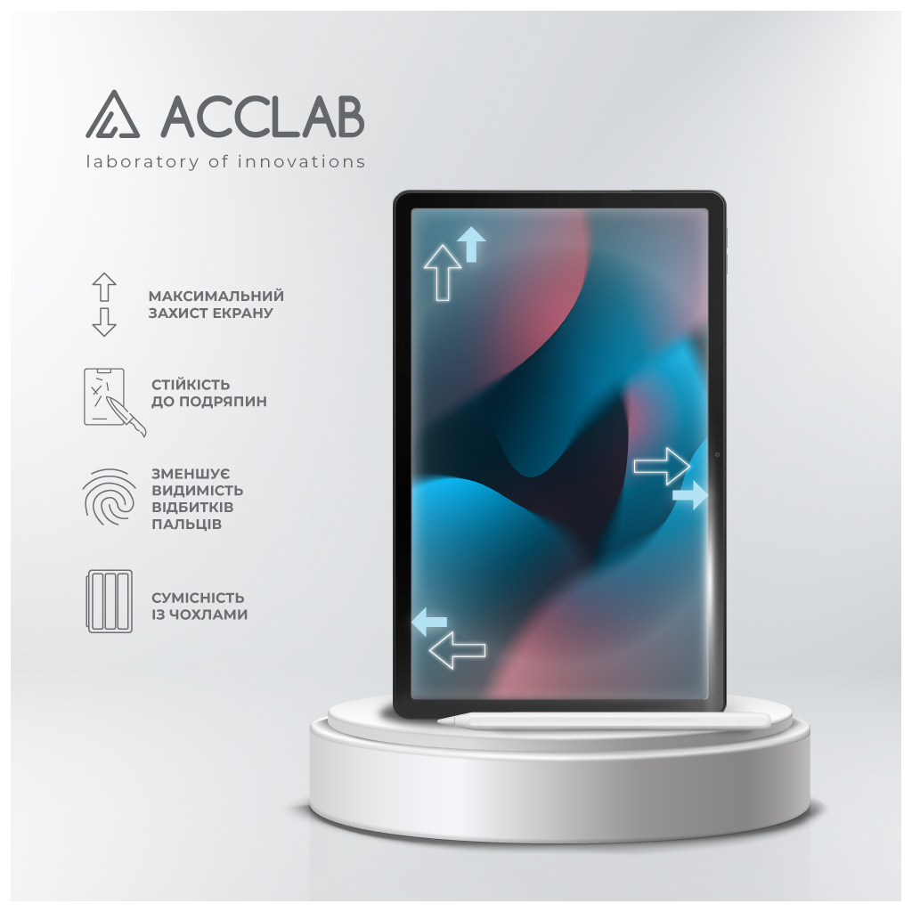 Скло захисне ACCLAB Full Glue Lenovo Tab M10 Plus 3rd/TB-125F 10.6'' (1283126578038) - изображение 4