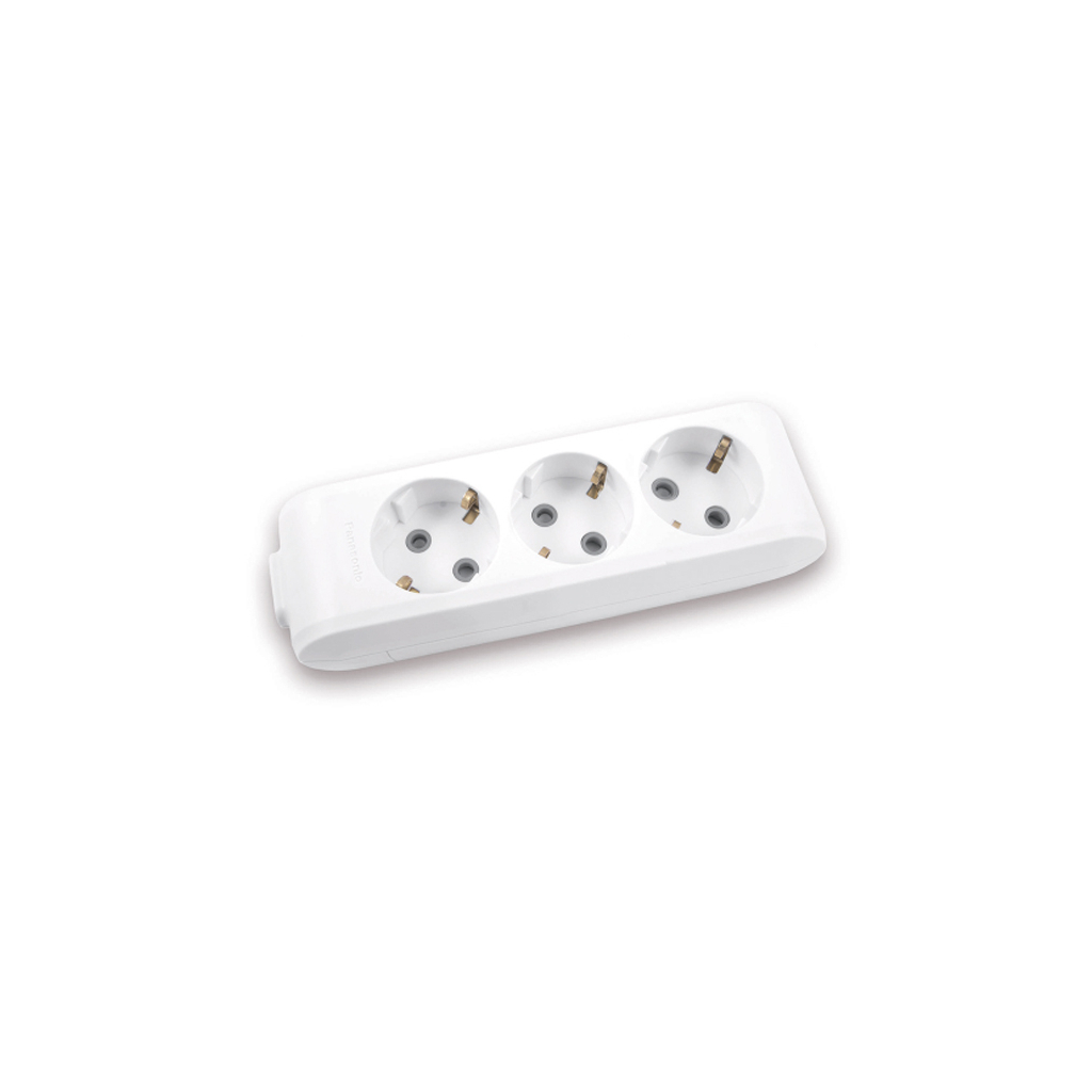 Колодка для подовжувача Panasonic X-tendia із заземленням 3 гнізда grey (WLTB04302GR-UA) - зображення 1