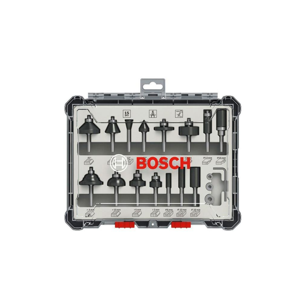 Набір фрез Bosch Professional комбінованих, 6мм, 15шт (2.607.017.471) - зображення 1