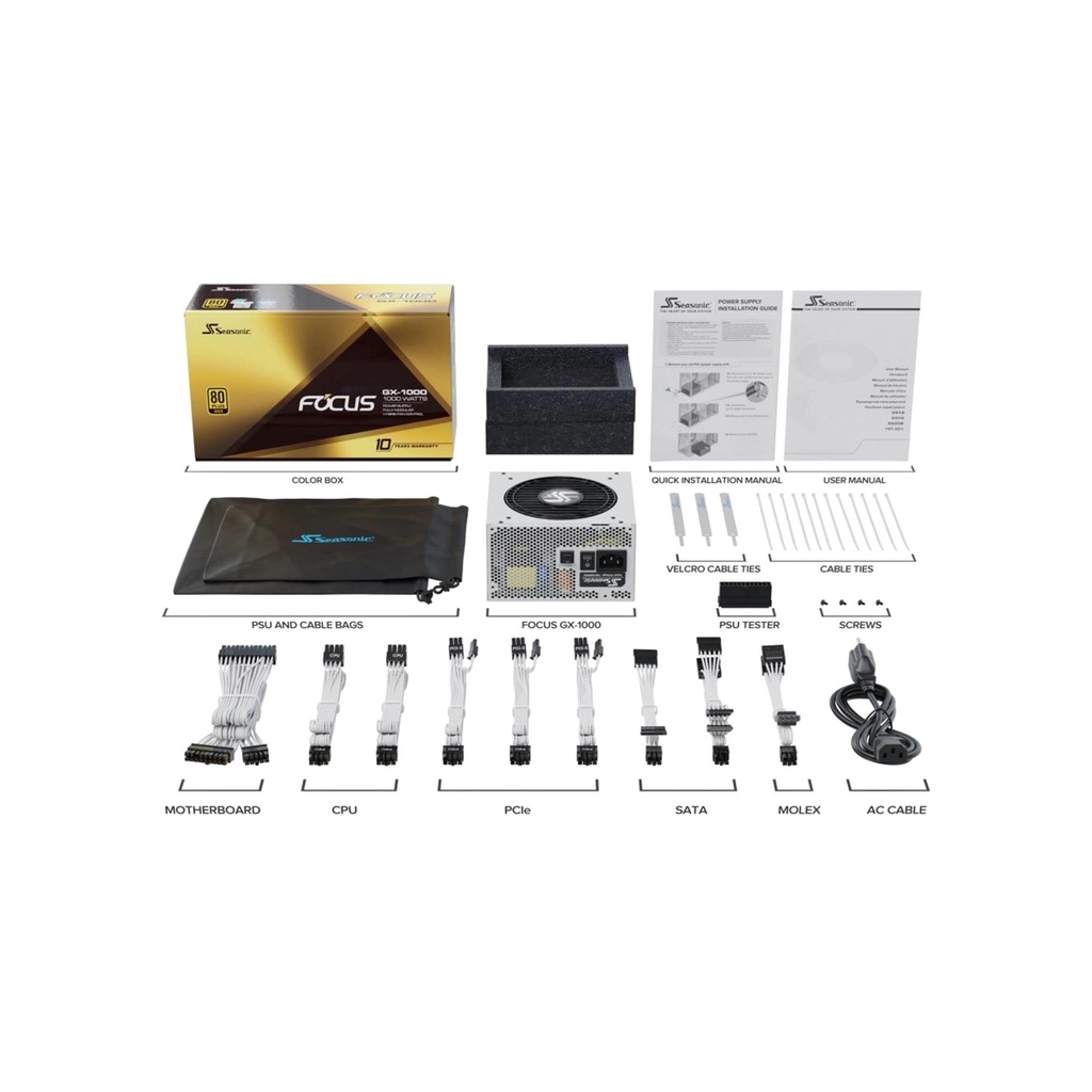 Блок живлення Seasonic 1000W (FOCUS-GX-1000-WHITE) - зображення 8